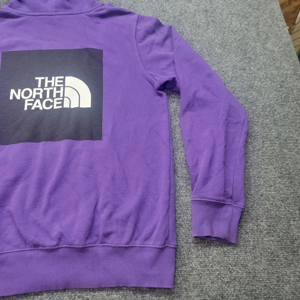 The North Face Mens Purple Box Logo Pullover Hoodie Sweatshirt Small NF0A3FRE